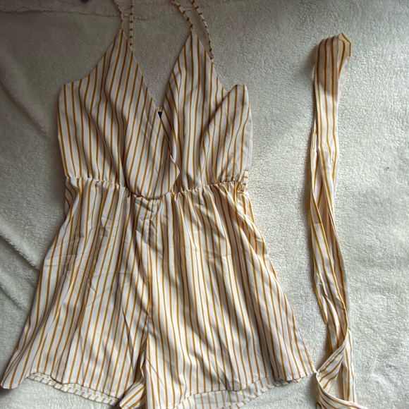 White and Yellow Romper - Picture 1 of 3